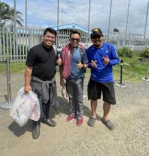 Bro. Agpasa (cetner) and the Rogationists priest missionaries Fr. PJ Mapacpac (left) and Fr. JR Arezza (right)