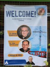 Welcome poster at the St. Anthony's Boys Village community.