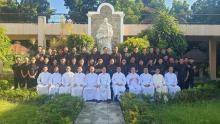 The Rogationist Seminary Cebu formative community for the formative year 2023-2023: composed of 11 religious priests and religious in practical training and 43 seminarians in high school and college (philosophy).