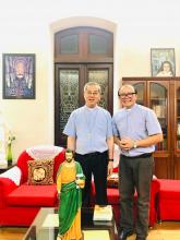June 2023: Archbishop of Ho Chi Minh City, Mons. Joseph Nguyen Nang, with Fr. Joseph Phan Hoang Nguyen, the legal representative of the Rogationists in Vietnam.
