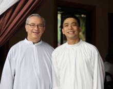 Fr. Bruno Rampazzo, Superior General, and Fr. Orville Cajigal, the new SMP Superior.