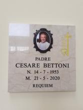 Tomb stone of Fr. Cesare in the cemetery of his birthplace.