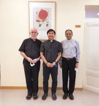 Fr. Magbuo RCJ with his professors at the Gregorian University after the thesis defense. 