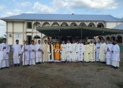 Before the celebration of the Holy Eucharist and the blessing of the new seminary.