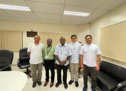 Cardinal John Ribat, DD, KBE, MSC, Dr. Oti Jigu and Fr. Justine Ninat, SVD, the current school director, Padri Arreza e Conson.