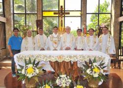 The new St. Matthew Provincial Council together with Fr. Rampazzo, Superior General, and Fr. Jose Maria Ezpeleta, Vicar General.